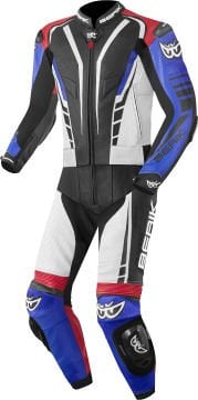 Berik XR-Ace İki Parça Deri Tulum Siyah/Beyaz/Mavi