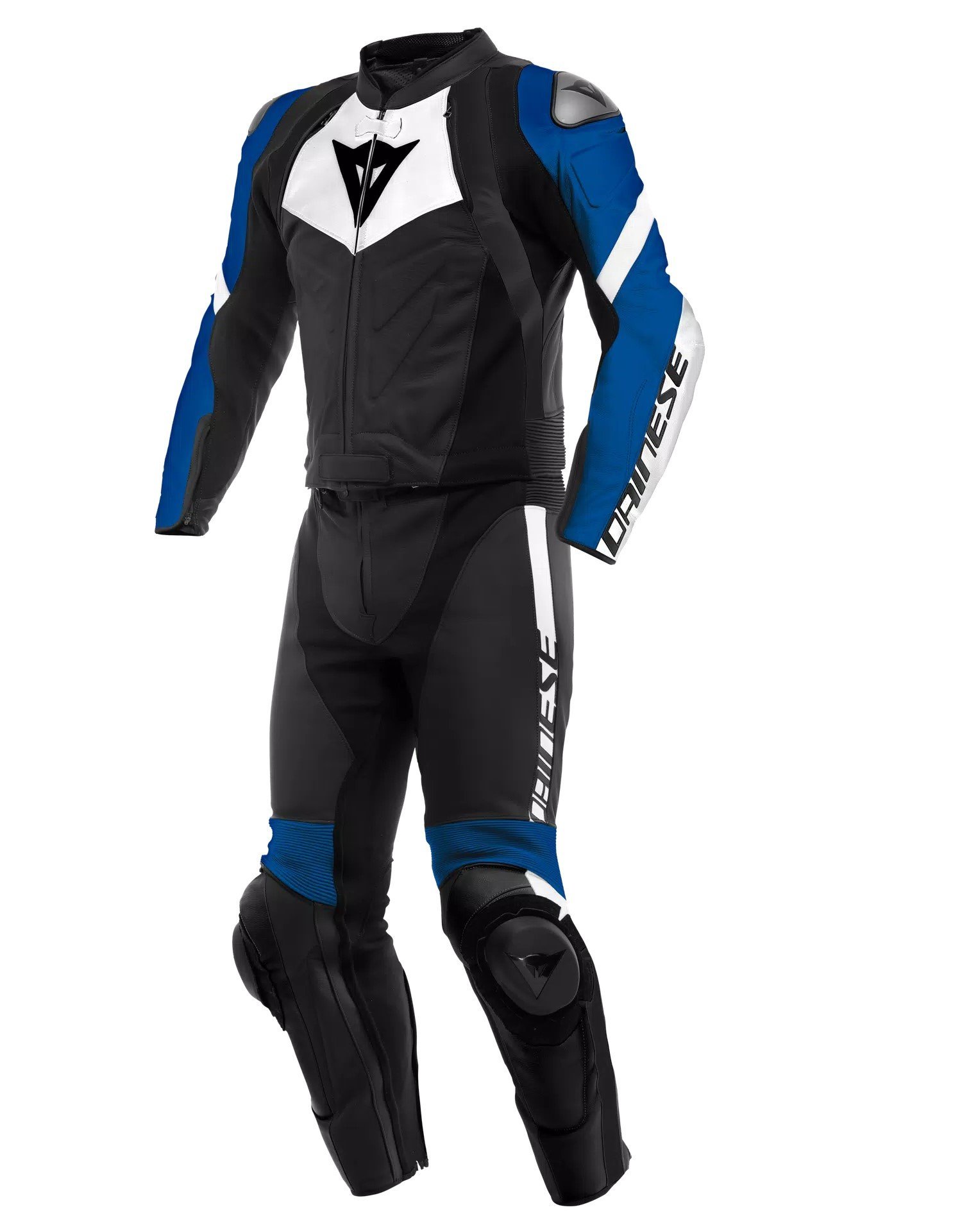 Dainese Avro 4 2 Parça Motosiklet Deri Tulum Siyah-Beyaz-Mavi