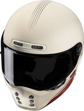 Hjc V10 Tami Retro Kapalı Kask Krem/Kırmızı