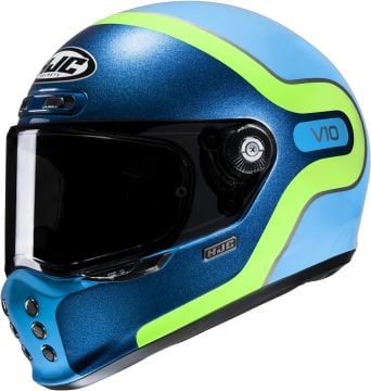 HJC V10 Grape Retro Kapalı Kask Mavi/Yeşil