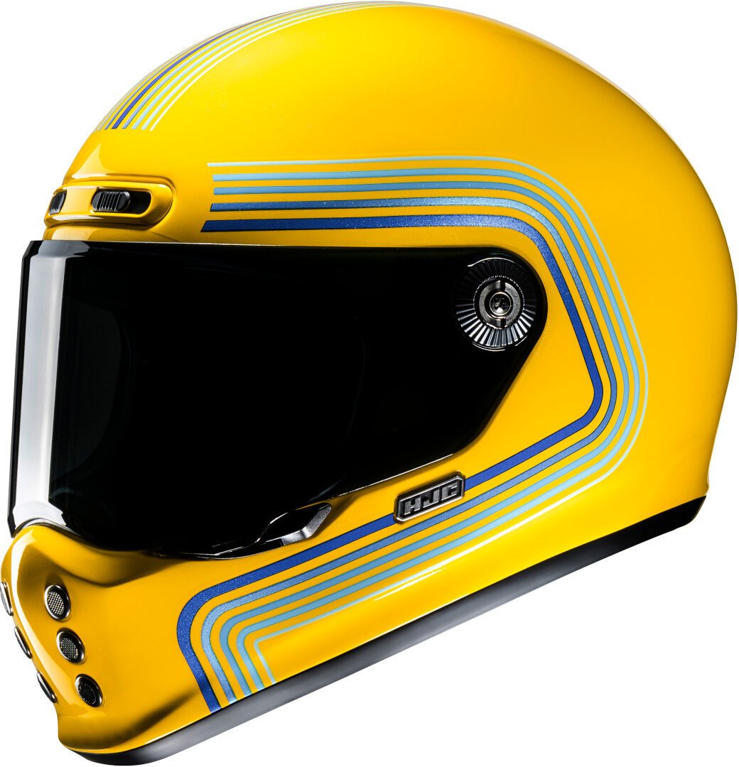 HJC V10 Foni Retro Kapalı Kask Sarı/Mavi