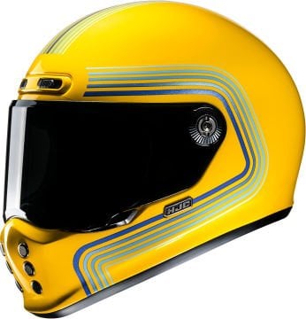 HJC V10 Foni Retro Kapalı Kask Sarı/Mavi