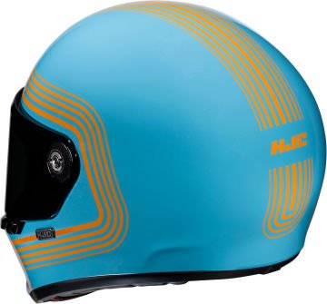 HJC V10 Foni Retro Kapalı Kask Mavi/Turuncu