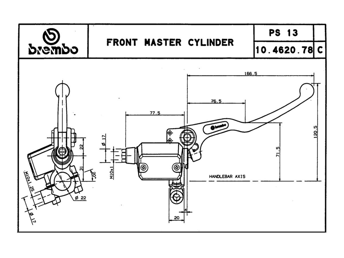 Brembo Aksiyel Ön PS 13 Fren Pompası 10462078