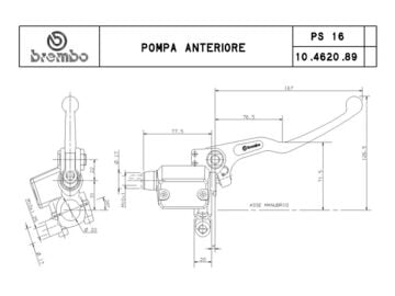 Brembo Aksiyel Ön PS 16 Fren Pompası 10462089