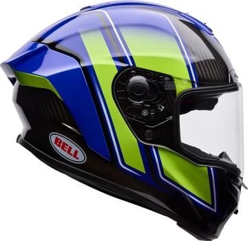 Bell Race Star DLX Flex Grid Kapalı Kask Mavi-Sarı