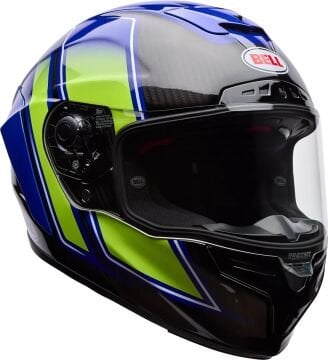 Bell Race Star DLX Flex Grid Kapalı Kask Mavi-Sarı