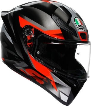 AGV K-1 S Fastlap Kapalı Kask Siyah-Gri-Kırmızı