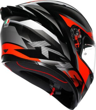 AGV K-1 S Fastlap Kapalı Kask Siyah-Gri-Kırmızı