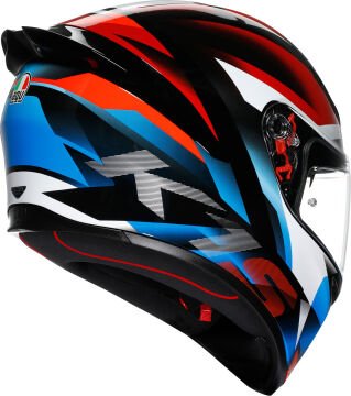 AGV K-1 S Fastlap Kapalı Kask Siyah-Kırmızı-Mavi