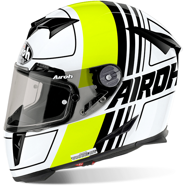 AIROH GP 500 SCRAPE BEYAZ SARI GLOSS KASK