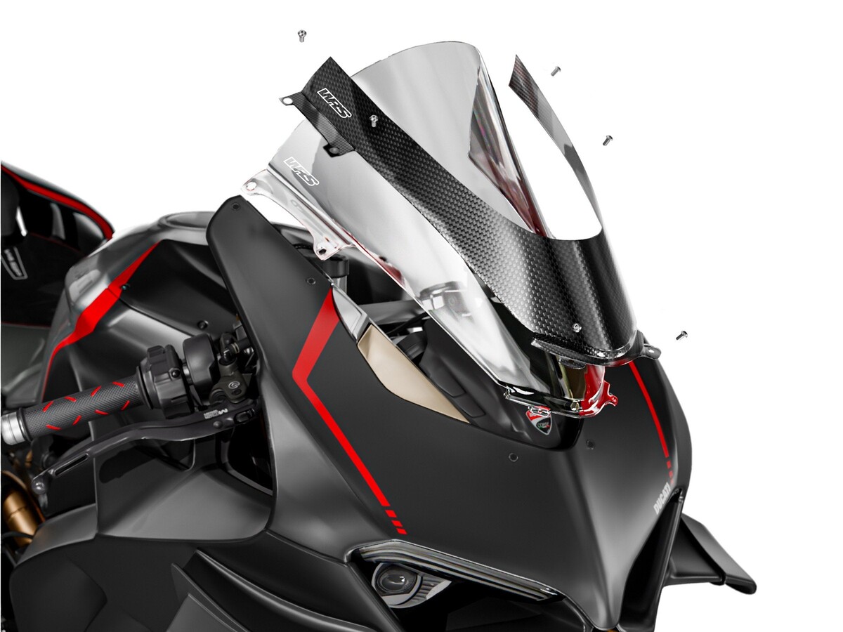 WRS CarbonSkin Ön Cam Kaplaması Carbon Plain Parlak Ducati Panigale V4 / S / R 2020-2024