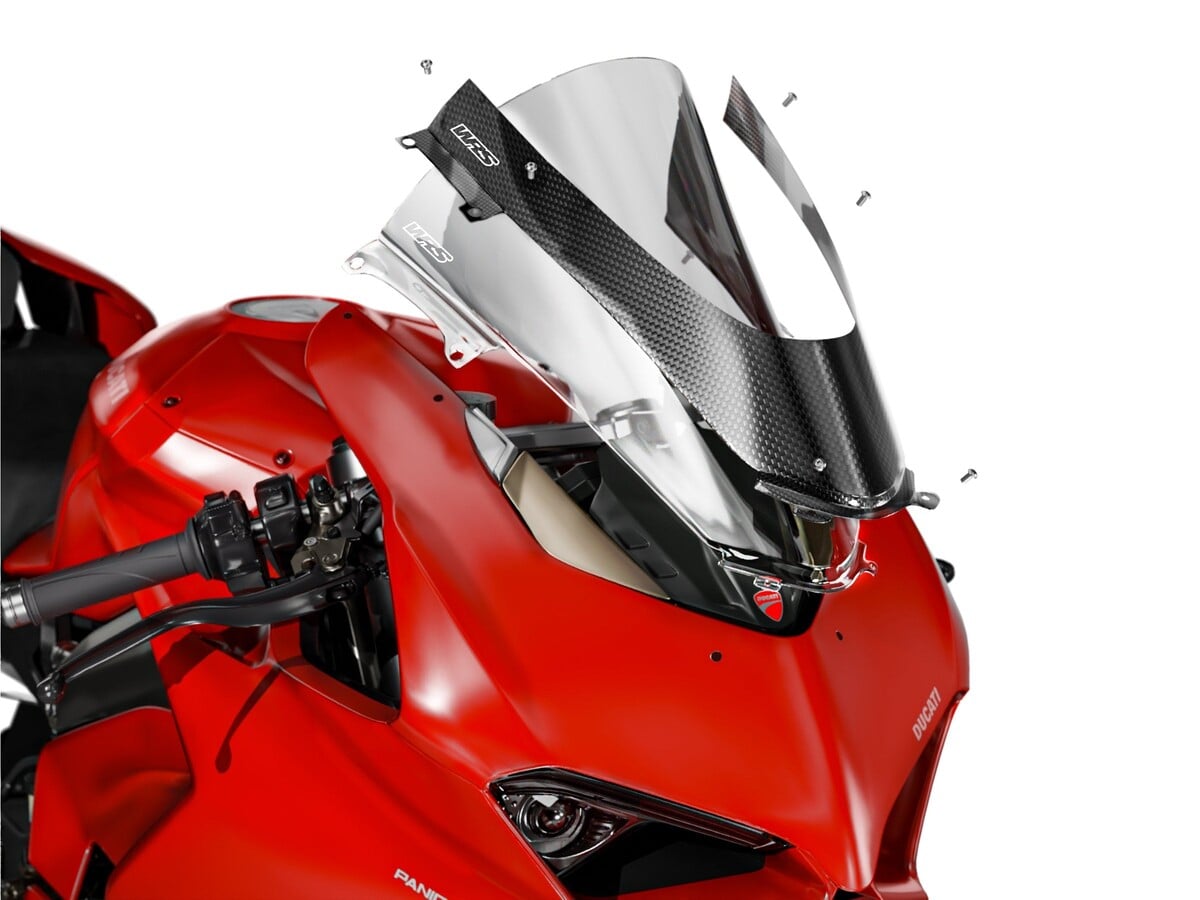 WRS CarbonSkin Ön Cam Kaplaması Carbon Plain Parlak Ducati Panigale V2 2020-2024 / Panigale V4 / S 2018-2019