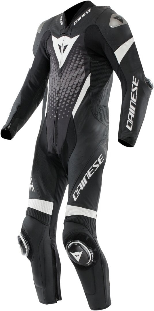 Dainese Laguna Seca 6 Tek Parça Motosiklet Deri Tulum Siyah-Beyaz