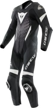 Dainese Laguna Seca 6 Tek Parça Motosiklet Deri Tulum Siyah-Beyaz