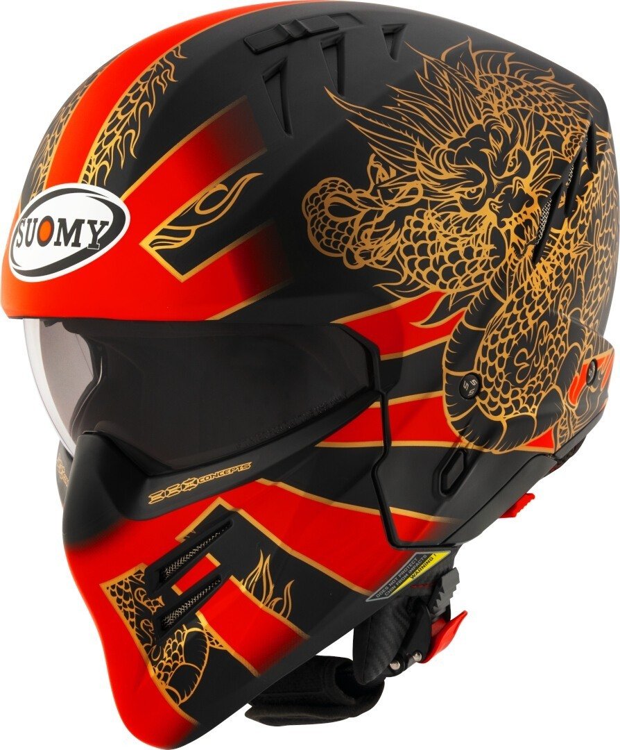 Suomy Armor Dragon Kask Koyu Mat Kırmızı