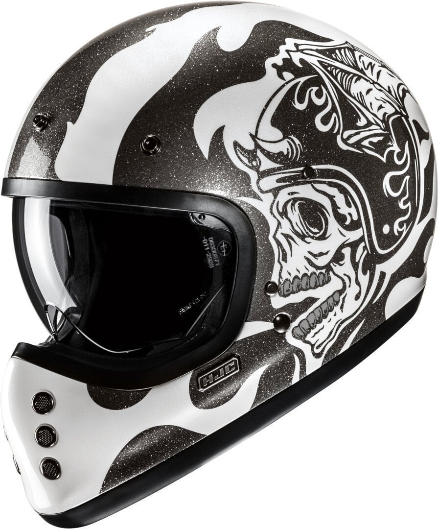 HJC V60 Flame Kapalı Kask Siyah/Beyaz