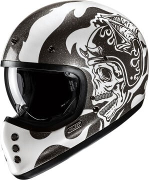 HJC V60 Flame Kapalı Kask Siyah/Beyaz